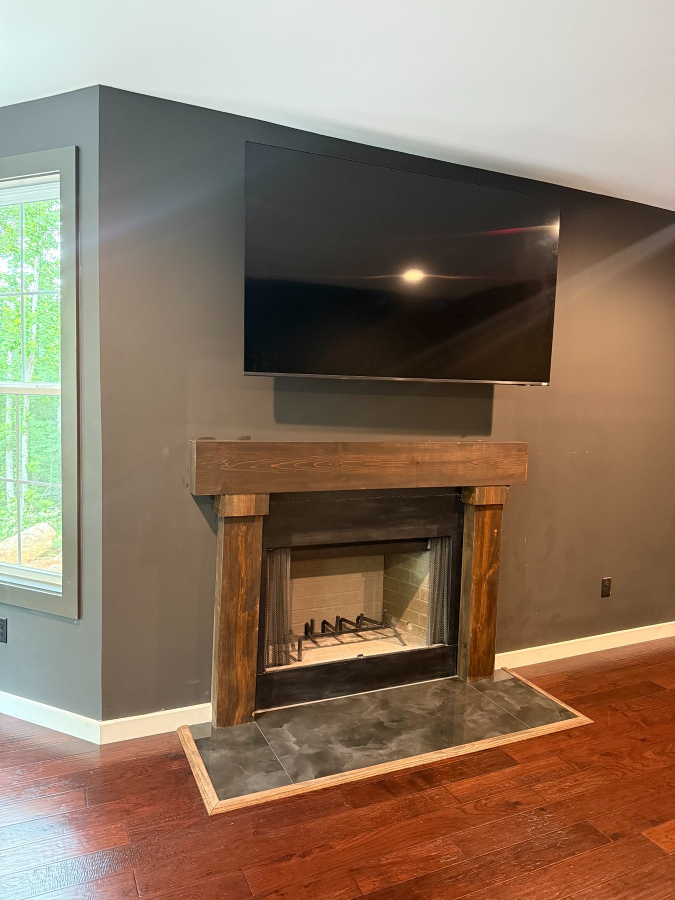 Finished fireplace